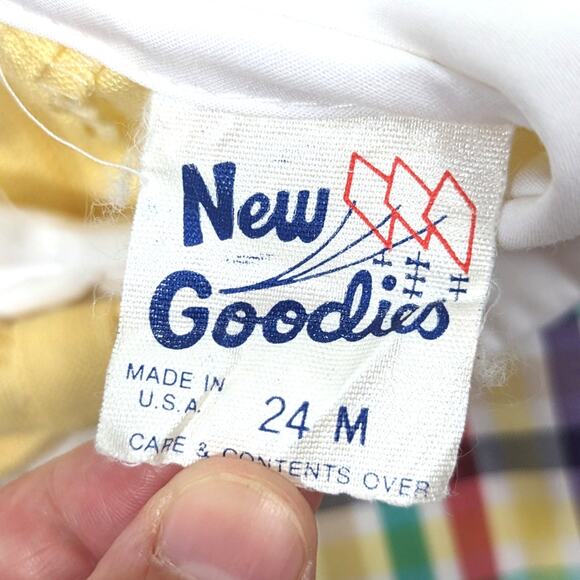 Vintage New Goodies Outfit Boys Size 24m Yellow Vest Suit Plaid - Picture 6 of 7